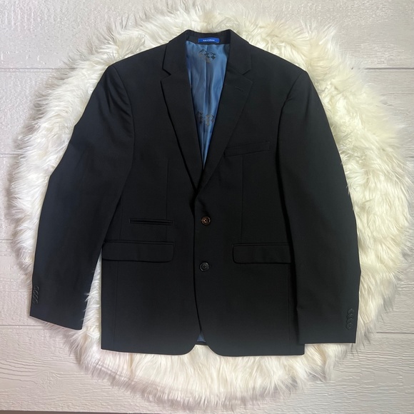 Like New! [Vince Camuto] Black Blazer + Suit Jacket | Teen Sport Coat | 36 Slim - Picture 3 of 16